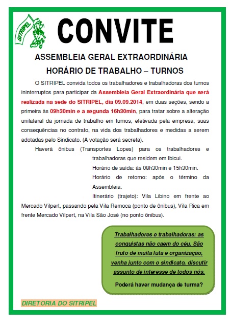 Convite Assembleia Geral Extraordinária