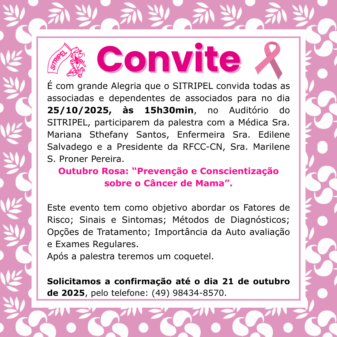 OUTUBRO ROSA: "PREVENÇÃO E CONSCIENTIZAÇÃO SOBRE O CÂNCER DE MAMA"