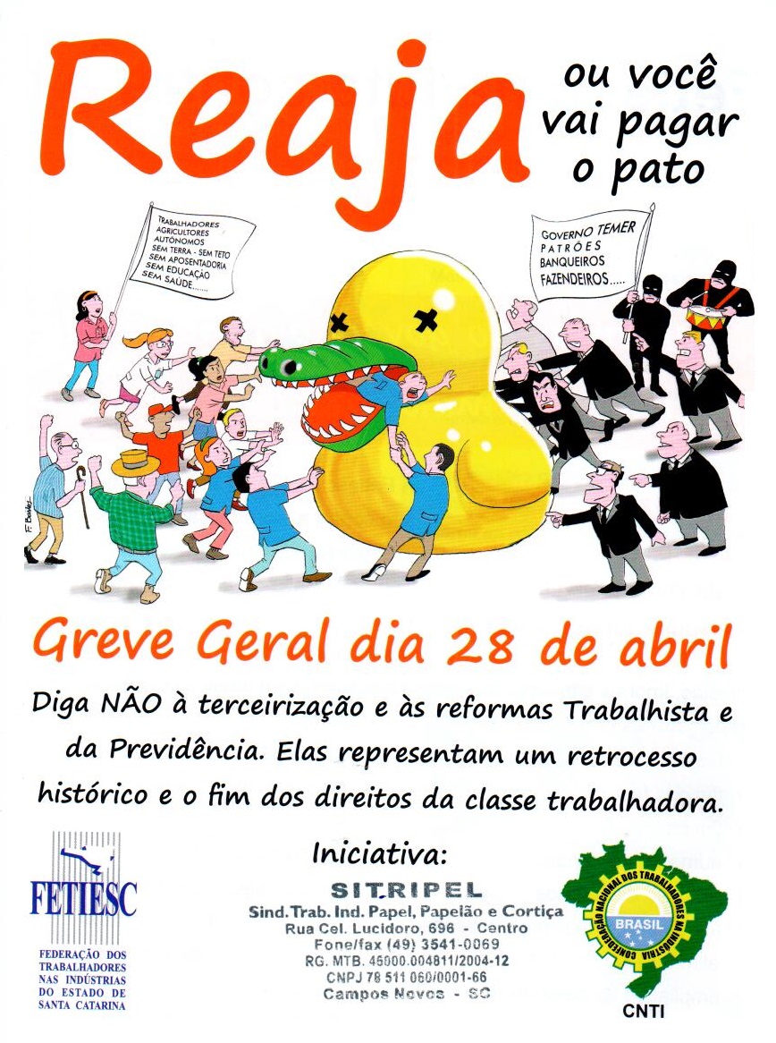 GREVE GERAL DIA 28 DE ABRIL/2018